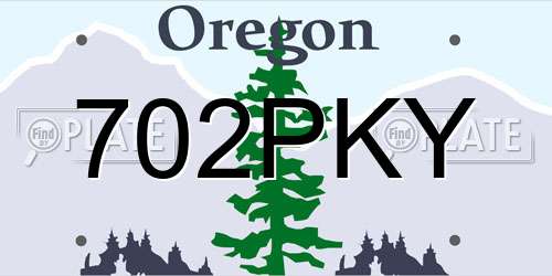 702PKY Oregon License Plate