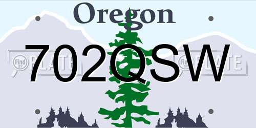 702QSW Oregon License Plate