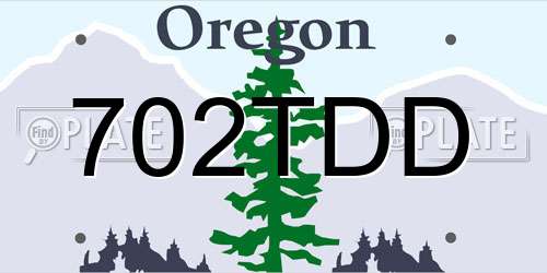 702TDD Oregon License Plate