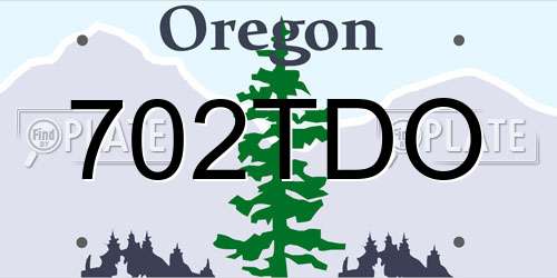 702TDO Oregon License Plate