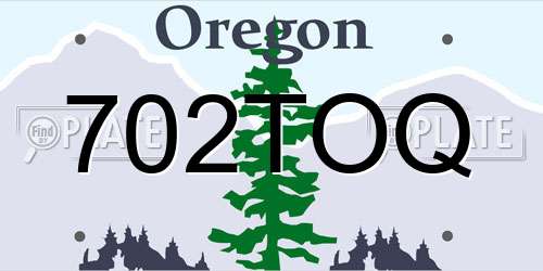 702TOQ Oregon License Plate