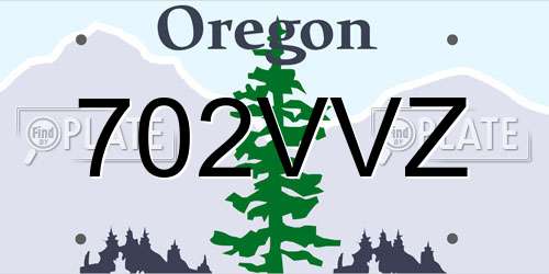 702VVZ Oregon License Plate