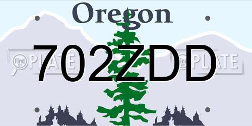 702ZDD Oregon License Plate