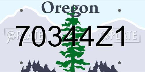 70344Z1 Oregon License Plate