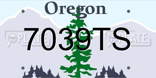 7039TS Oregon License Plate
