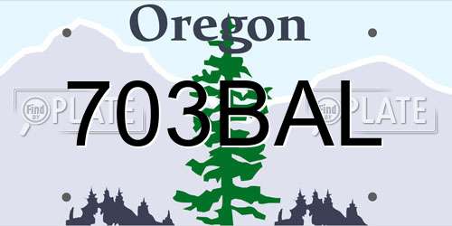 703BAL Oregon License Plate