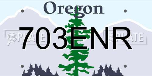703ENR Oregon License Plate