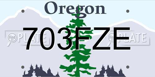 703FZE Oregon License Plate
