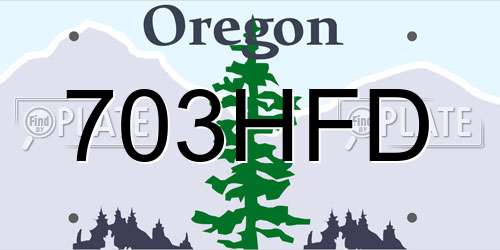703HFD Oregon License Plate