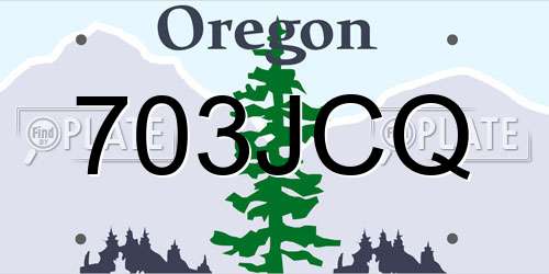 703JCQ Oregon License Plate