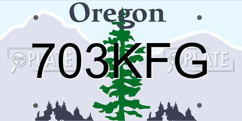 703KFG Oregon License Plate