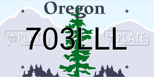 703LLL Oregon License Plate