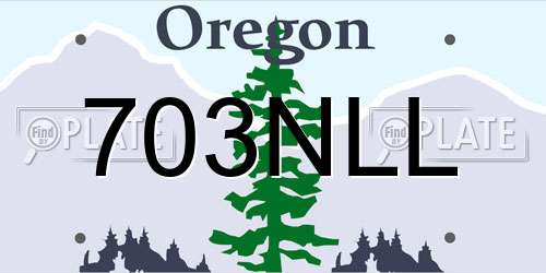 703NLL Oregon License Plate