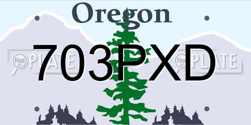 703PXD Oregon License Plate