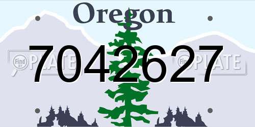 7042627 Oregon License Plate