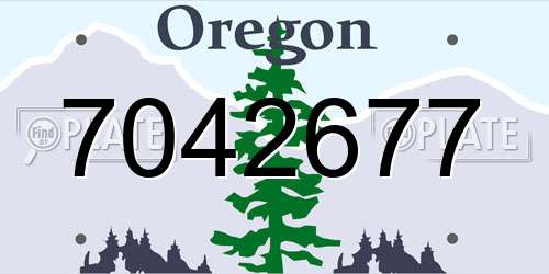 7042677 Oregon License Plate