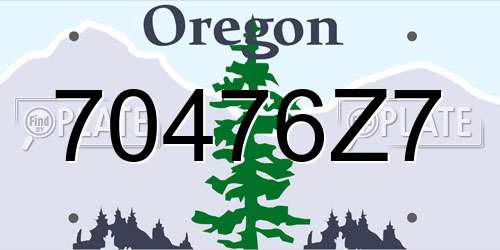 70476Z7 Oregon License Plate