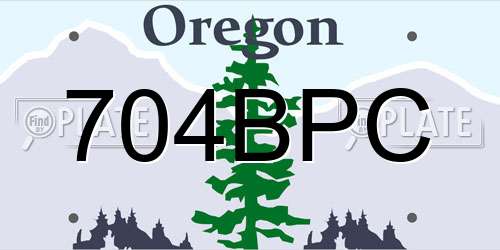 704BPC Oregon License Plate