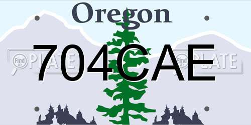 704CAE Oregon License Plate