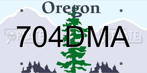 704DMA Oregon License Plate