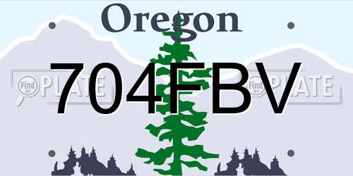 704FBV Oregon License Plate