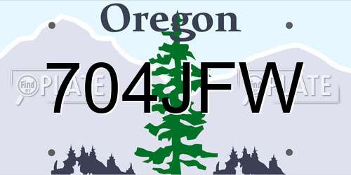 704JFW Oregon License Plate