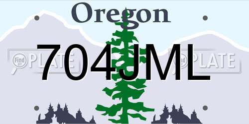 704JML Oregon License Plate