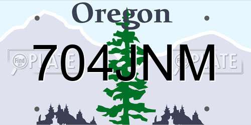 704JNM Oregon License Plate
