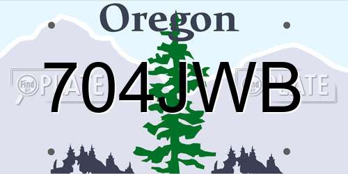 704JWB Oregon License Plate