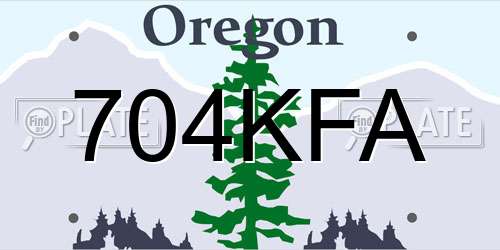 704KFA Oregon License Plate
