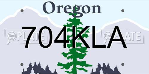 704KLA Oregon License Plate