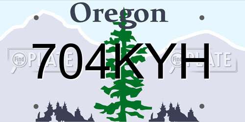 704KYH Oregon License Plate