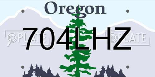 704LHZ Oregon License Plate