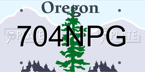 704NPG Oregon License Plate