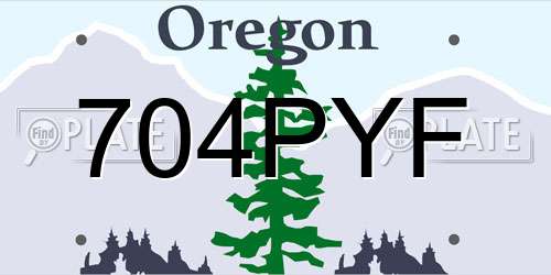 704PYF Oregon License Plate
