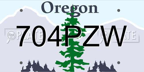 704PZW Oregon License Plate