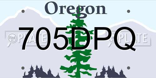 705DPQ Oregon License Plate