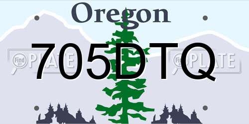705DTQ Oregon License Plate