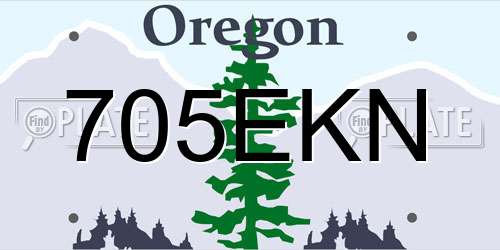 705EKN Oregon License Plate