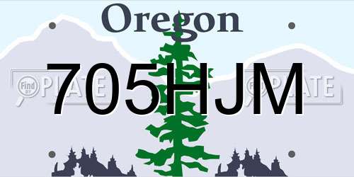705HJM Oregon License Plate