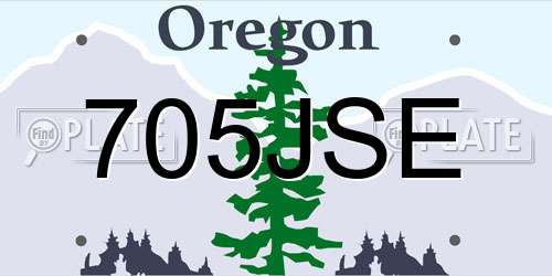 705JSE Oregon License Plate