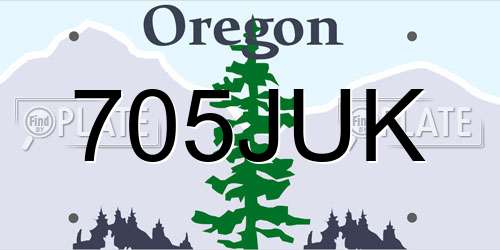 705JUK Oregon License Plate