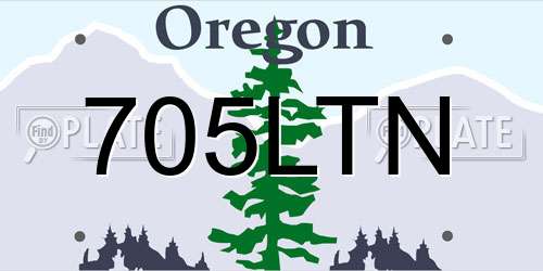 705LTN Oregon License Plate