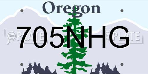 705NHG Oregon License Plate