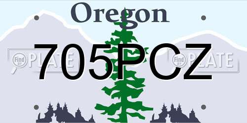 705PCZ Oregon License Plate