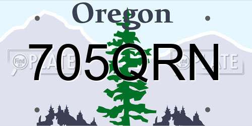 705QRN Oregon License Plate