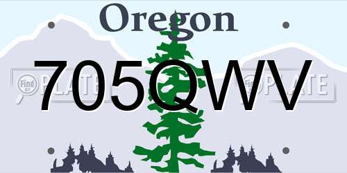 705QWV Oregon License Plate