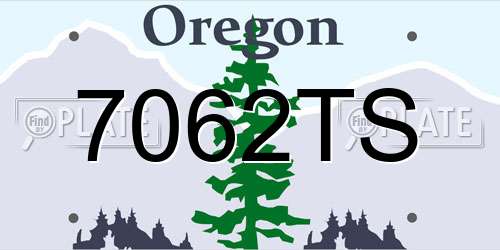 7062TS Oregon License Plate