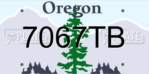 7067TB Oregon License Plate