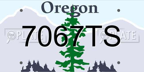 7067TS Oregon License Plate